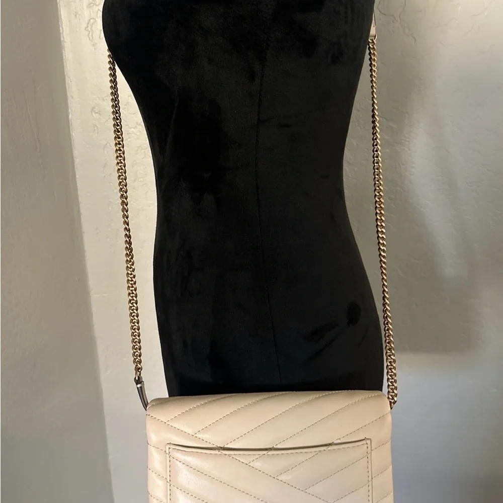 Tory Burch - Kira Chevron Chain Wallet New Cream Handbag - Picture 7 of 11